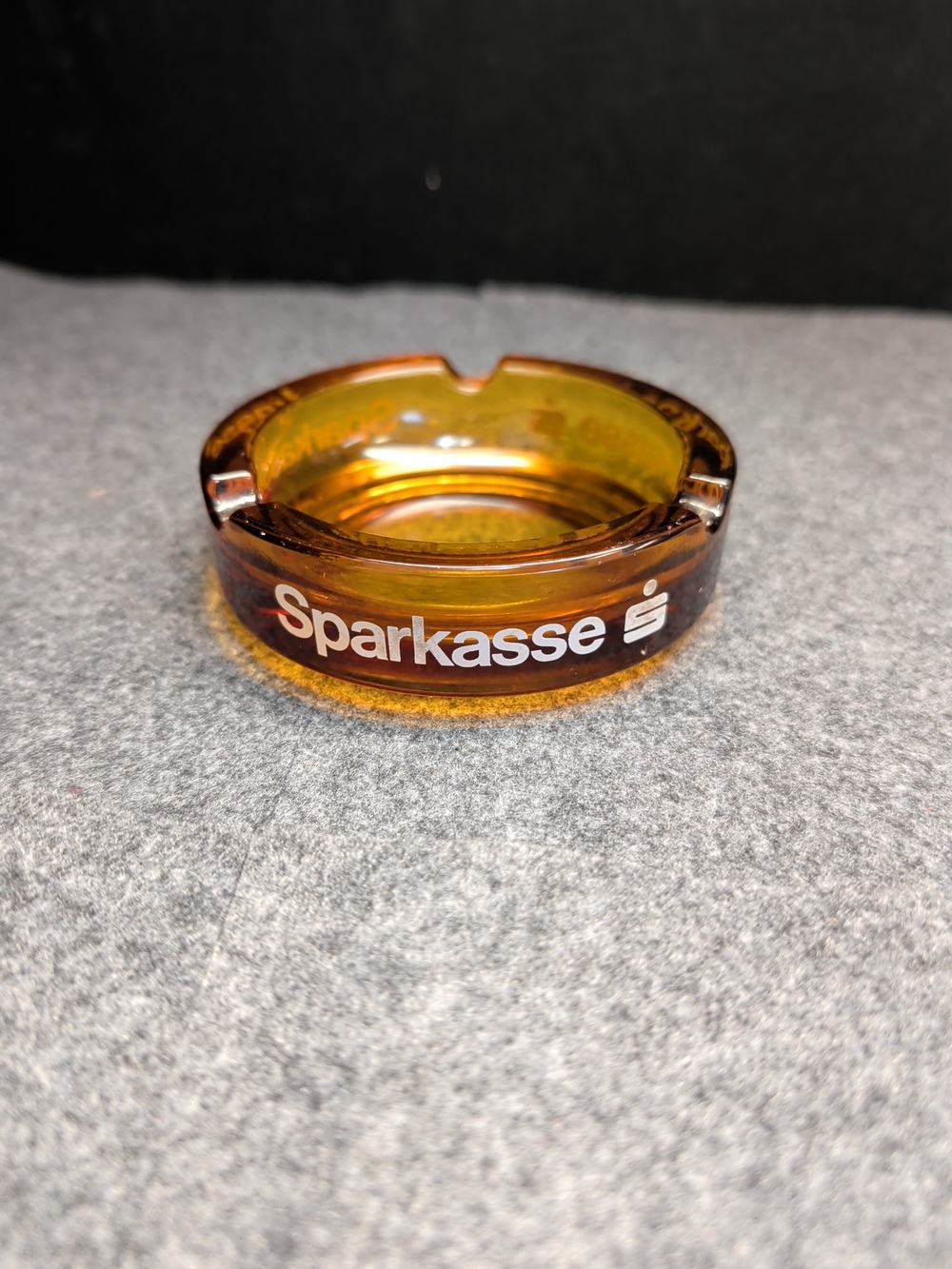 Sparkasse Amber Glass Ashtray